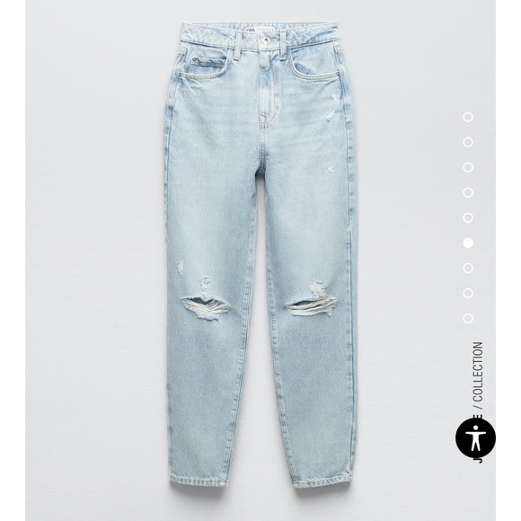 ZARA Ripped Mom Fit Jeans - Picture 3 of 10
